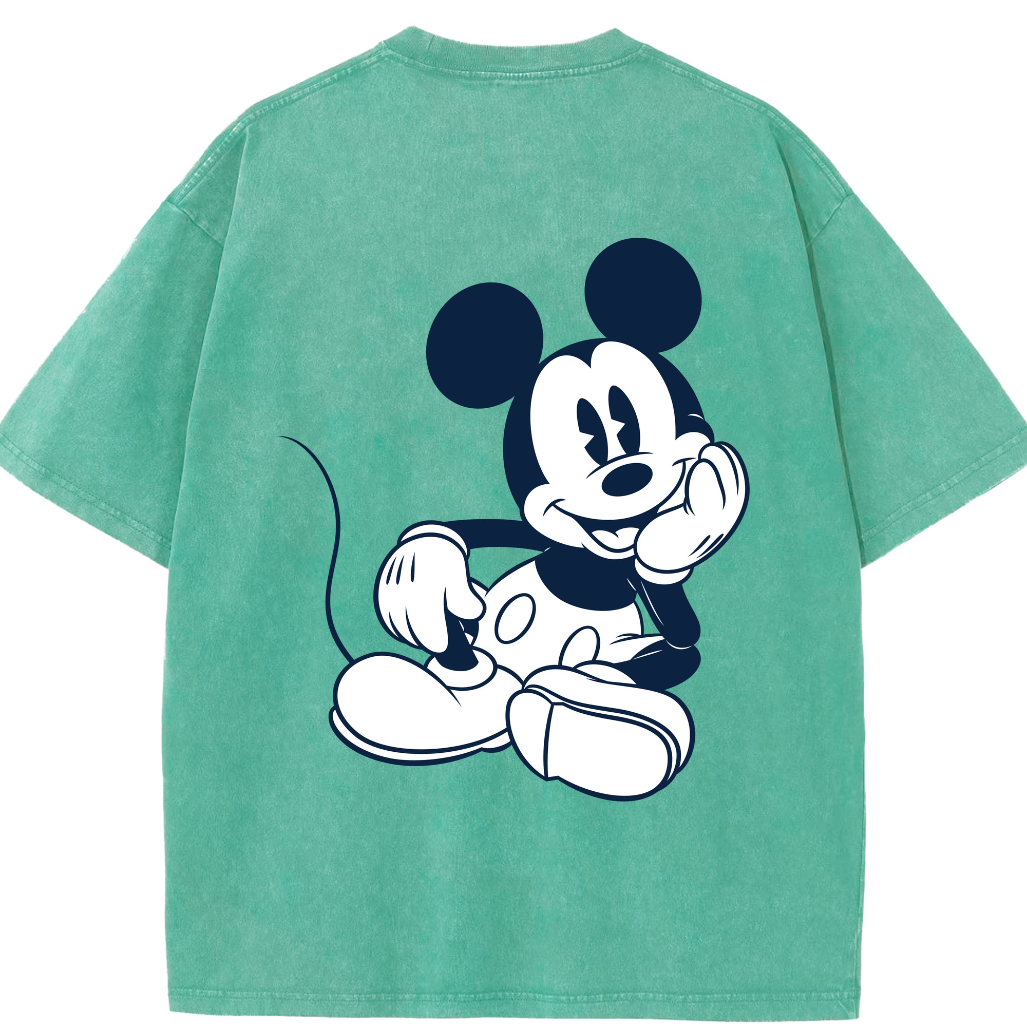 （画像用） ミッキーマウス Mickey Mouse 綿100% ヴィンテージ風 半袖Tシャツ（背面プリント）